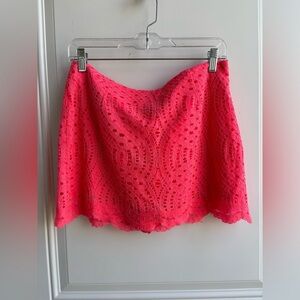 Lilly Pulitzer Orange A-Line Mini Skirt with Cut Out